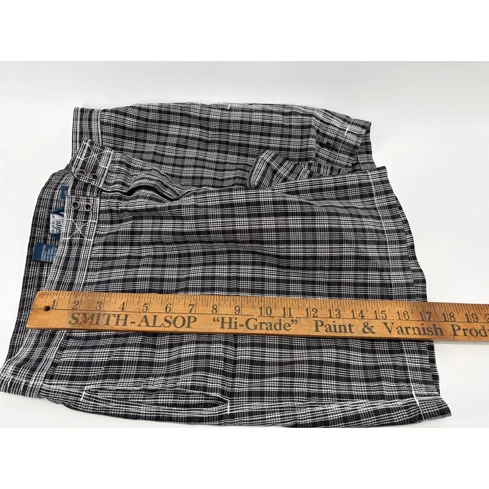 Polo Ralph Lauren, Swimsuit Trunks Black/White Plaid (NO Tie for Waist), Large